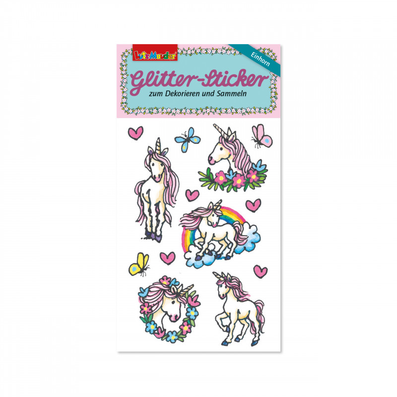 Glitter-Sticker Einhorn 2