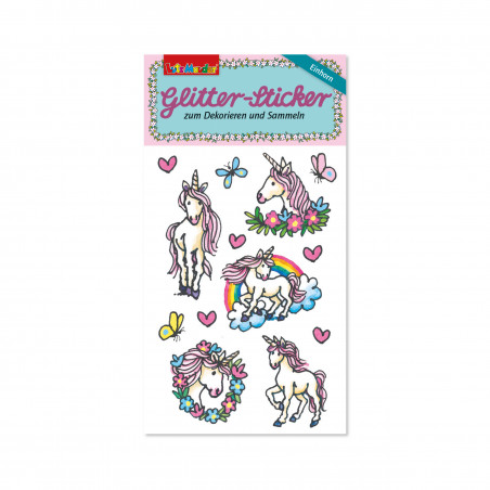 Glitter-Sticker Einhorn 2
