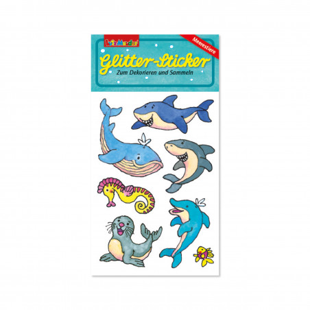 Glitter-Sticker Meerestiere