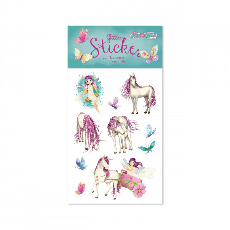 TapirElla Glitter-Sticker Einhorn mit Elfe