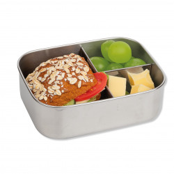 TapirElla Edelstahl-Lunchbox Sternchen, Verschlussband Grün