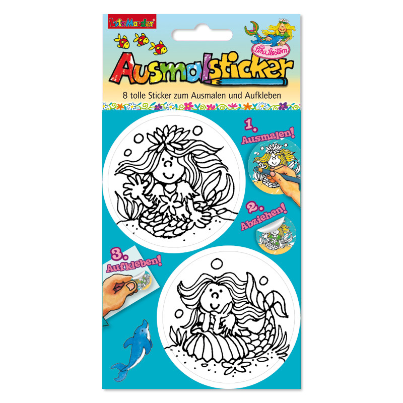 Ausmalsticker-Set Nixe Sina Seestern, 8-tlg.