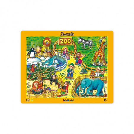Steckpuzzle, 12-tlg., 36 x 28 cm, Im Zoo