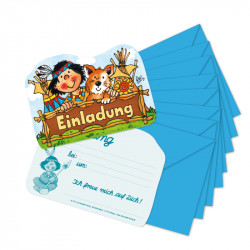 Stanzkarte Einladungs-Set Indianer Yanuk