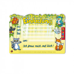 Stanzkarte Einladungs-Set Waldtiere