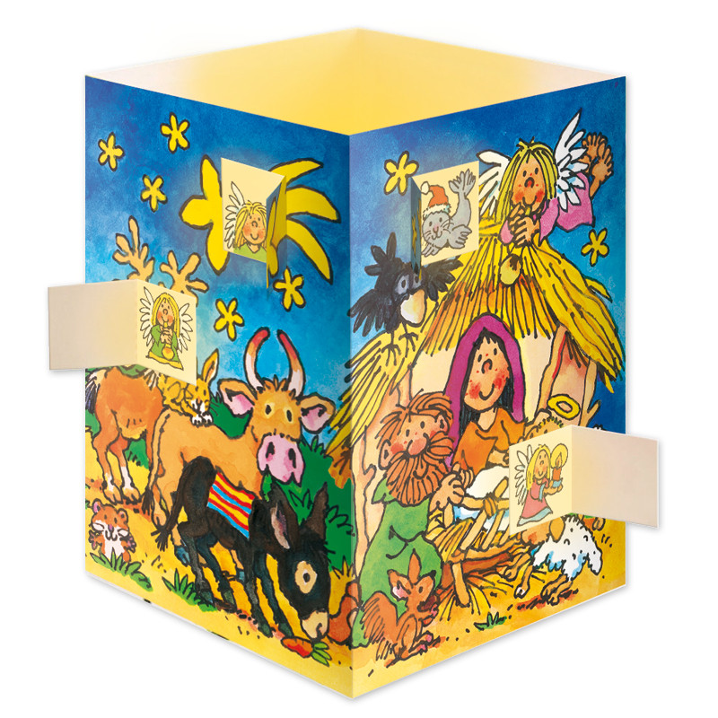 Adventslichtkalender-Karte Krippe