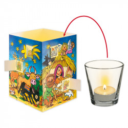 Adventslichtkalender-Karte Krippe