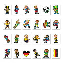 Mini-Tattoo-Set Fußball, 240-tlg