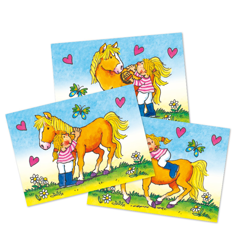 Wackelbild-Postkarte Mein Ponyhof