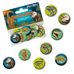 TapirElla Mini-Button-Set Dinosaurier, 8 tlg.