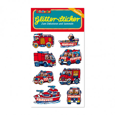 Glitter-Sticker Feuerwehrfahrzeuge