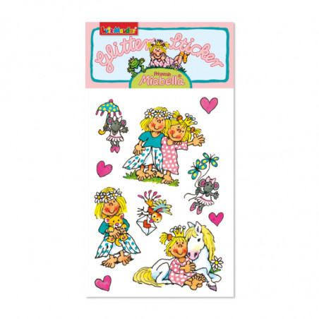 Glitter-Sticker Prinzessin Miabella mit Freundin