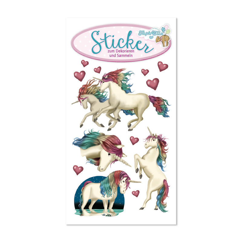 TapirElla Glitter-Sticker, Einhorn Lunabelle