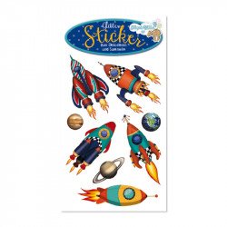 TapirElla Glitter-Sticker, Rakete