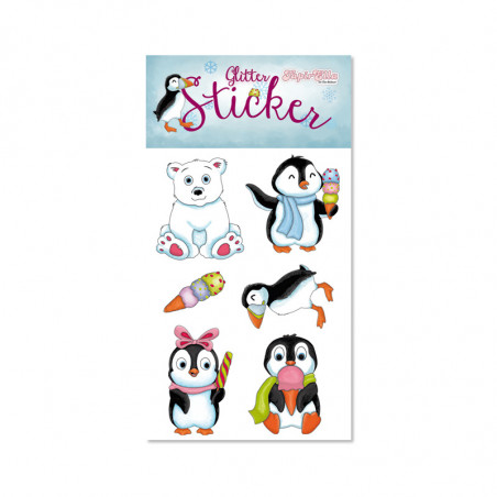 TapirElla Glitter-Sticker, Pinguine