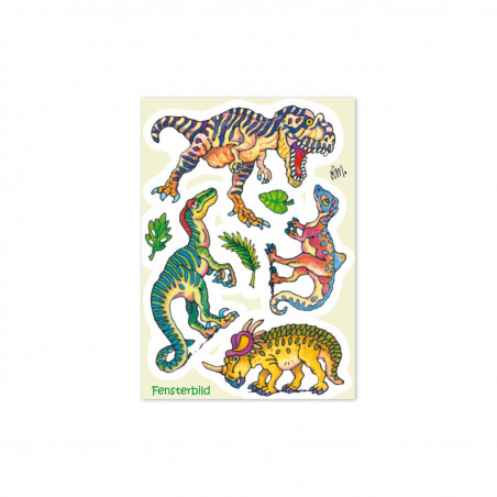 Fensterbild-Postkarte Dinosaurier 2