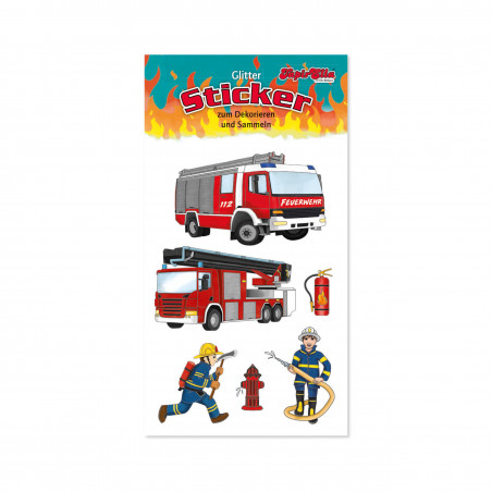 TapirElla Glitter-Sticker Feuerwehr