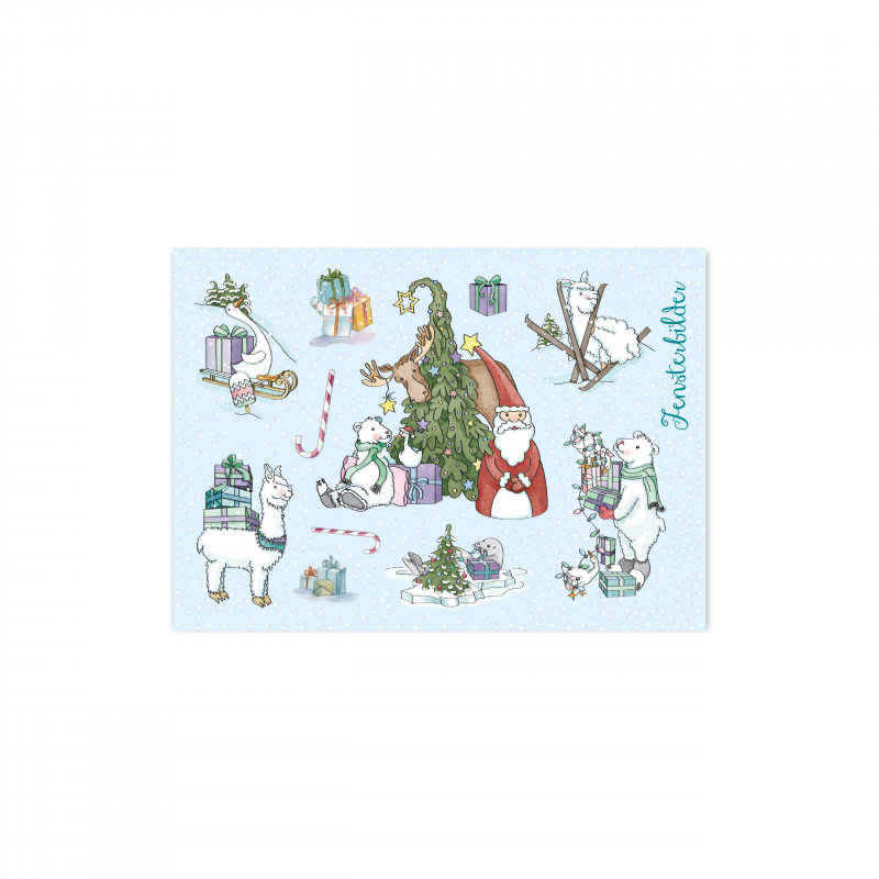 TapirElla Fensterbild-Postkarte Weihnachtszauber