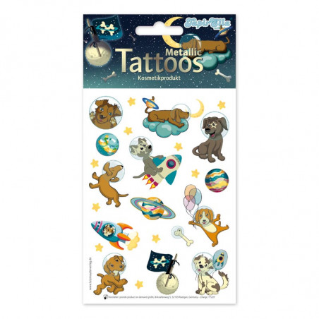 TapirElla Metallic Tattoo A6, Space Dogs