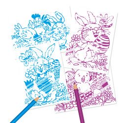 Zauberblock Display Ostern, A6, 2 Motive je 20 Stück