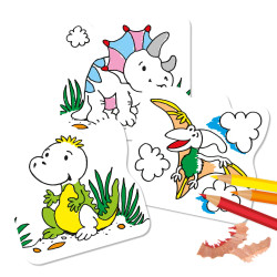 Stanz-Malbuch Dinosaurier