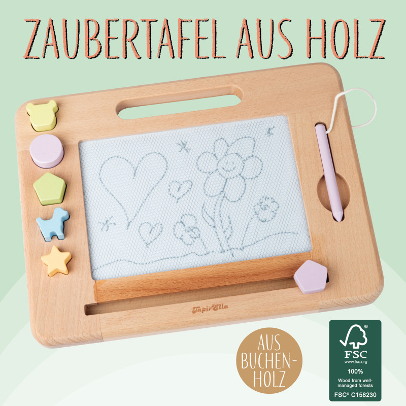 TapirElla Zaubermaltafel aus Holz Lila