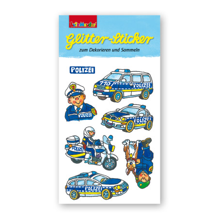 Glitter-Sticker Polizei 3