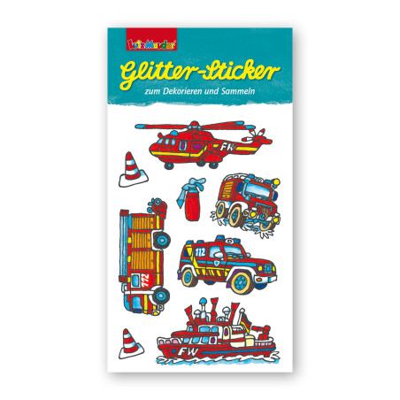 Glitter-Sticker Feuerwehr 2