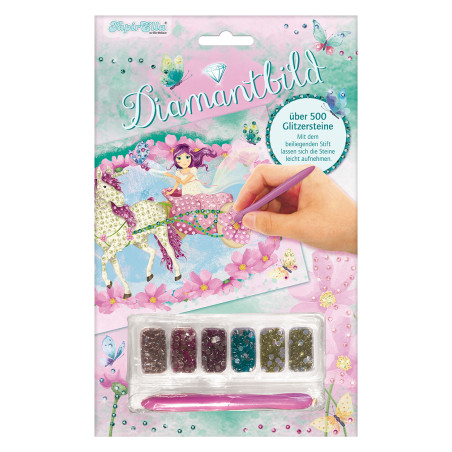 TapirElla Diamantbilder im Display, Einhorn und Elfe