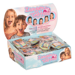 Zungentattoo-Display 60 Btl. zu 10 Zungentattoos