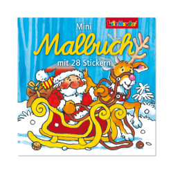 Mini-Malbücher mit Stickern im Display, Weihnachten