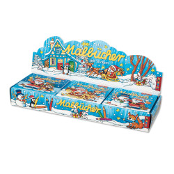 Mini-Malbücher mit Stickern im Display, Weihnachten